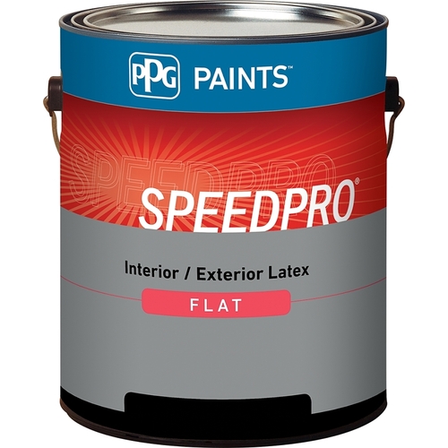 SPEEDPRO Interior Paint, Flat Sheen, White, 1 gal, 400 to 500 sq-ft/gal Coverage Area - pack of 4