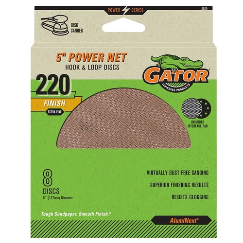 GATOR 4805 Power Net Disc, 5 in Dia, 220 Grit, Extra Fine - pack of 10