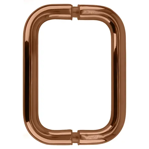 Polished Copper 6" Back-to-Back Solid Brass 3/4" Diameter Pull Handles Without Metal Washers