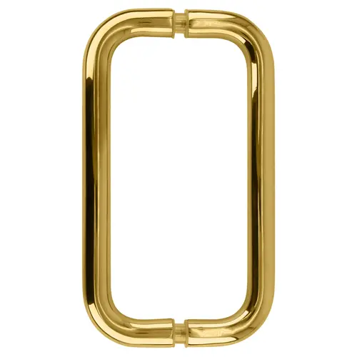 Polished Brass 8" Back-to-Back Solid 3/4" Diameter Pull Handles Without Metal Washers