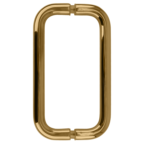 Gold Plated 8" Back-to-Back Solid 3/4" Diameter Pull Handles Without Metal Washers