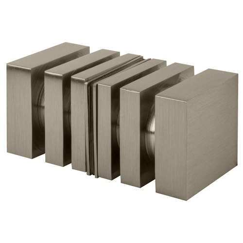 Brushed Nickel Square Back-to-Back Style Knobs
