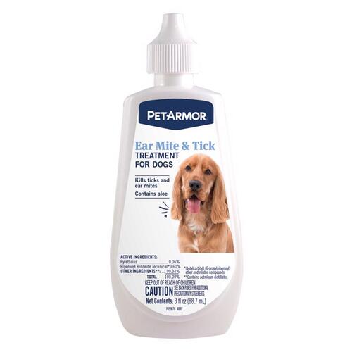 Ear Mite & Tick Treatment for Dogs, 3 oz.