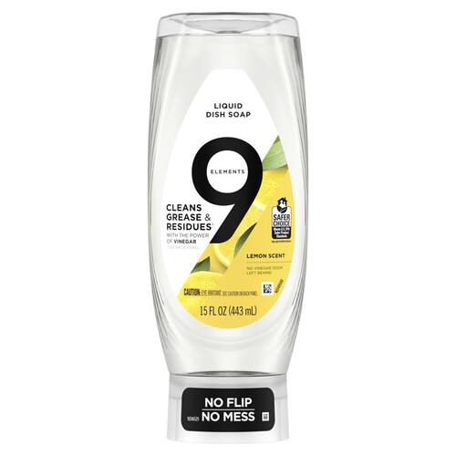 9 Elements 80714273 Dish Soap EZ Squeeze Lemon Scent Liquid 15 oz