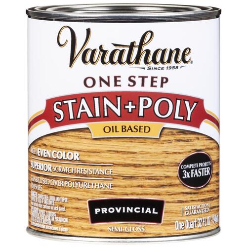 One-Step Stain/Poly Semi-Gloss Provincial Oil-Based Oil Modified Urethane 1 qt Provincial