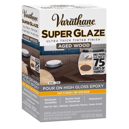 Varathane 363904 Glaze Super High-Gloss Aged Wood 1 qt Aged Wood