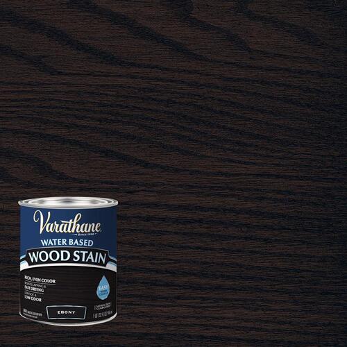 Wood Stain Semi-Transparent Ebony Water-Based 1 qt Ebony