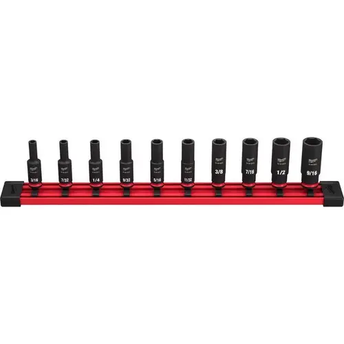 Deep Socket Set Shockwave 1/4" drive SAE 6 Point Impact Rated