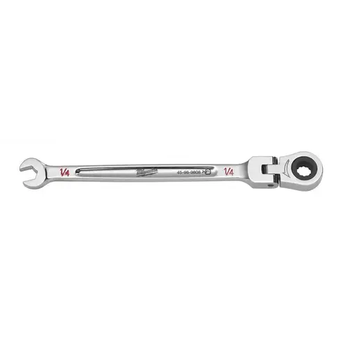 Flex Head Combination Wrench 1/4" X 1/4" 12 Point SAE 5.28" L Chrome