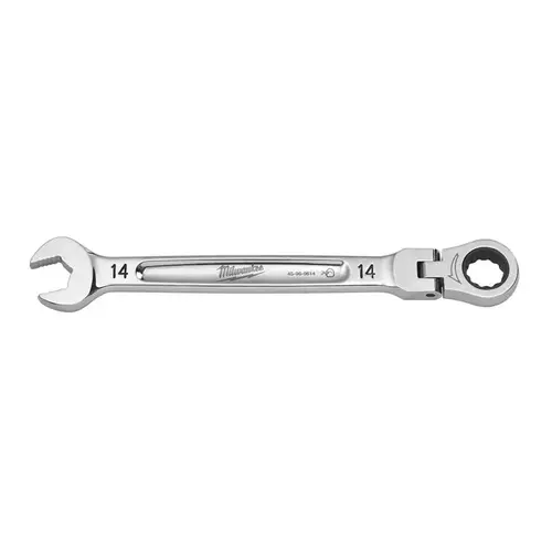 Flex Head Combination Wrench 14 mm X 14 mm 12 Point Metric 7.8" L Chrome