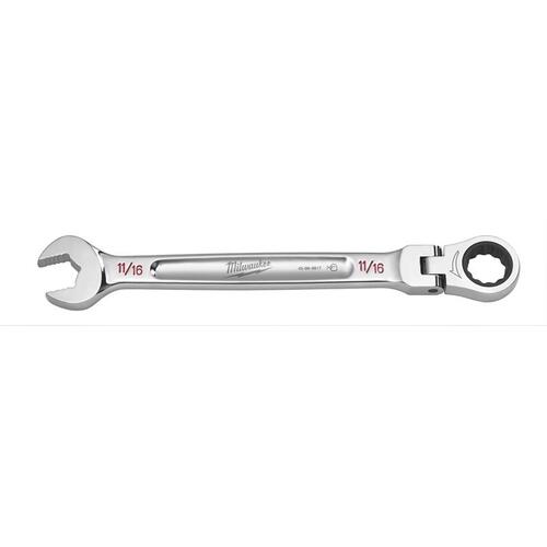 Flex Head Combination Wrench 11/16" X 11/16" 12 Point SAE 9.19" L Chrome