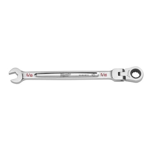 Flex Head Combination Wrench 5/16" X 5/16" 12 Point SAE 5.75" L Chrome