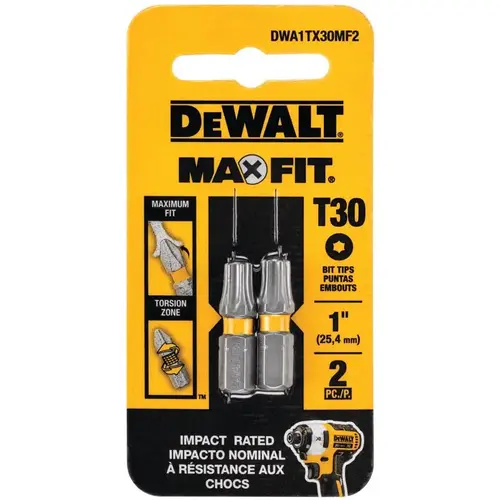 Screwdriver Bit MAXFIT Torx #30 X 1" L Steel