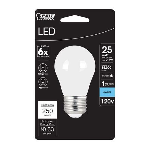 LED Bulb A15 E26 (Medium) Daylight 25 Watt Equivalence Frosted - pack of 6