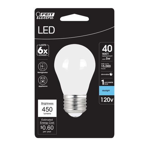 Filament LED Bulb A15 E26 (Medium) Daylight 40 Watt Equivalence White