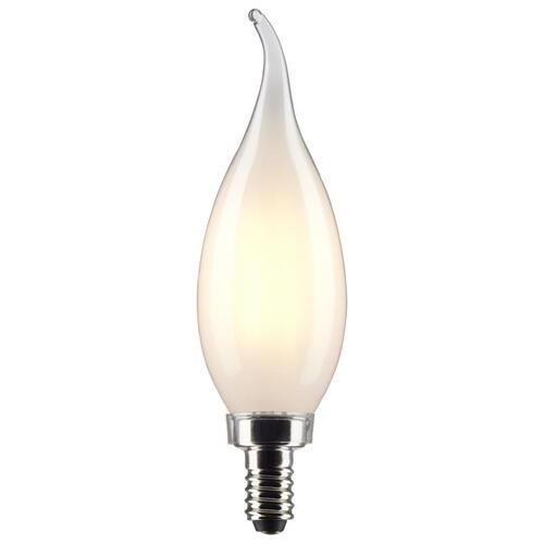 Satco S21844 Filament LED Bulb CA10 (Flame Tip) E12 (Candelabra) Soft White 40 Watt Equivalence Frosted