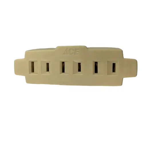 Adapter Polarized 3 outlets Ivory