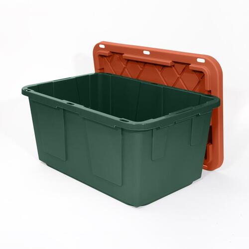 Storage Bin Pro. Grade 27 gal Green/Red 14.7" H X 20.4" W X 30.4" D Stackable Green/Red