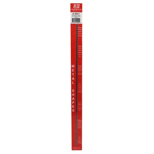 K&S 5501 Music Wire .032" D X 1 ft. L Steel 22 Ga.