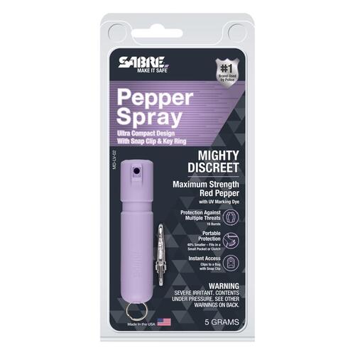 Sabre MD-LV-02 Pepper Spray Mighty Discreet Lavender Plastic Lavender
