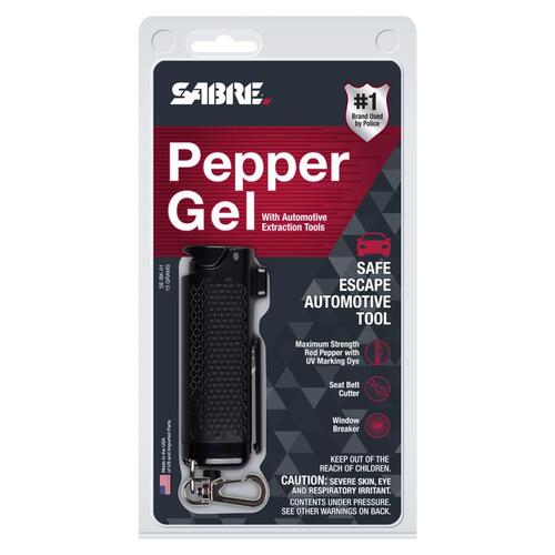 Sabre SE-BK-01 Gel Pepper Spray Safe Escape Black Plastic Black
