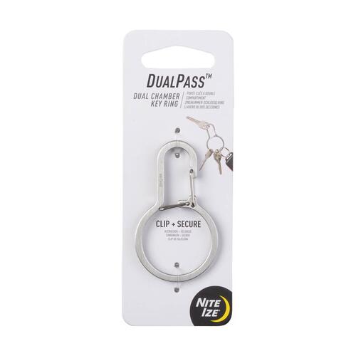 Key Ring DualPass Stainless Steel Silver Silver