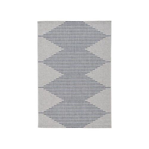 Rug Ashley Alverno 122" L X 94" W Blue/White Geometric Indoor and Outdoor Polypropylene Blue/White