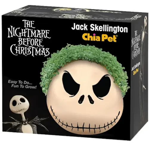 Chia Pet CP452A16 Decorative Planter Jack Skellington Clay Brown