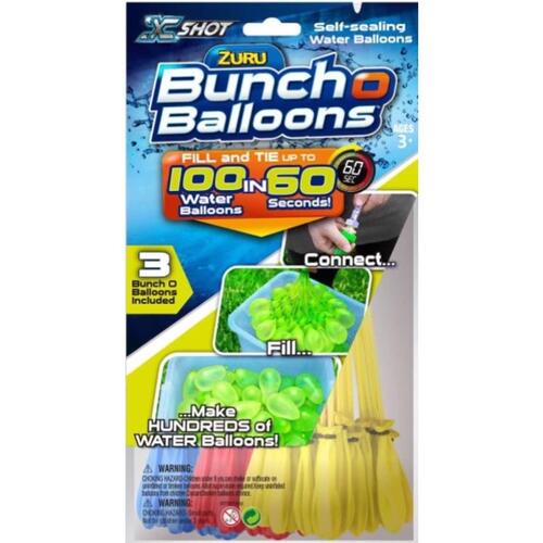 Zuru 56288UQ1 Rapid Filling Water Balloons Bunch O Balloons Plastic Rubber Assorted 100 pc Assorted