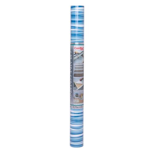 Con-Tact 16F-C9AT82-06 Shelf Liner 16 ft. L X 18" W Blue/White Stripes Self-Adhesive Blue/White