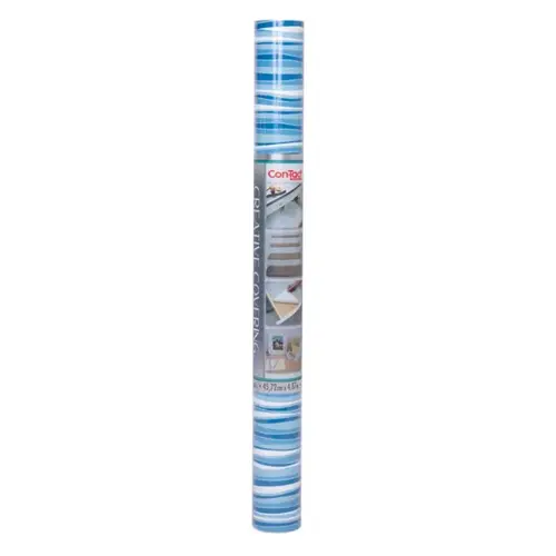 Shelf Liner 16 ft. L X 18" W Blue/White Stripes Self-Adhesive Blue/White