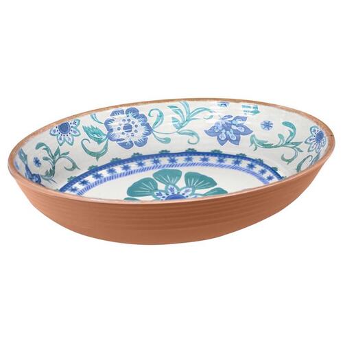TarHong PAN5132TMBFS Serve Bowl Rio Turquoise 91.3 oz Multicolored Melamine Artisan Multicolored