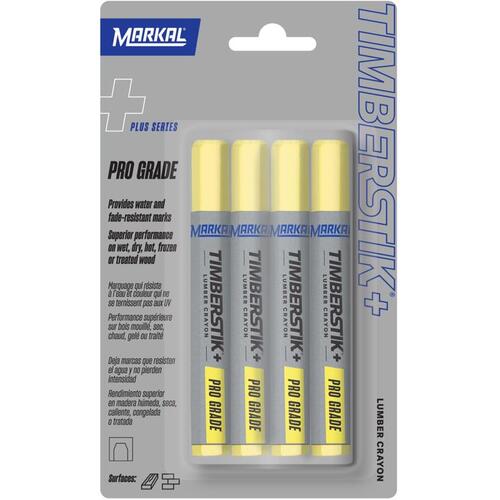 Marcal 80441 Lumber Crayon Timberstik Plus 8" L Yellow Yellow