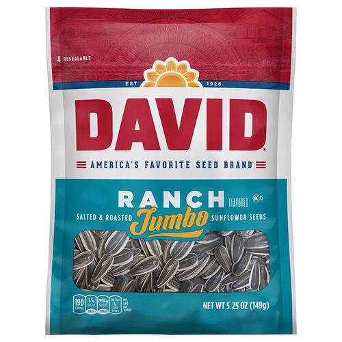 DAVID'S PLACE 496526 Sunflower Seeds Jumbo Ranch 5.25 oz Bagged
