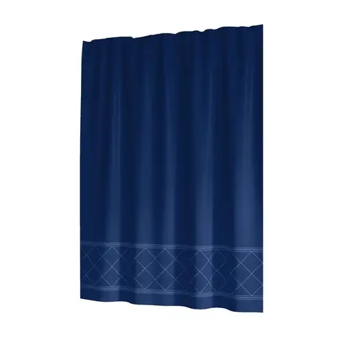 Shower Curtain Radiance 72" H X 72" W Navy Polyester Navy - pack of 3