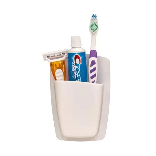 Caddy/Razor/Toothbrush Holder White Silicone White