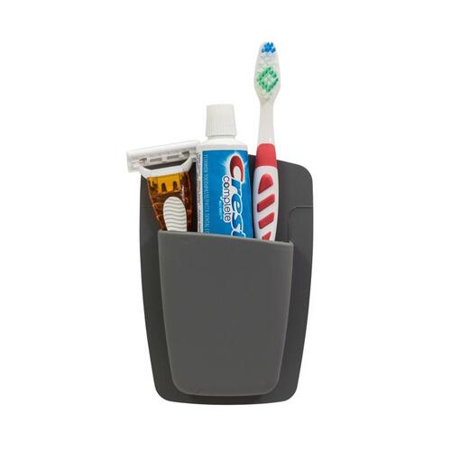 Sttelli SIO-BOR-GRA Caddy/Razor/Toothbrush Holder Gray Silicone Gray
