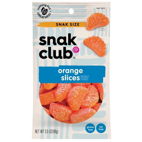 SNAK CLUB 1785591 Gummi Candy Orange Slices 3.5 oz Bagged