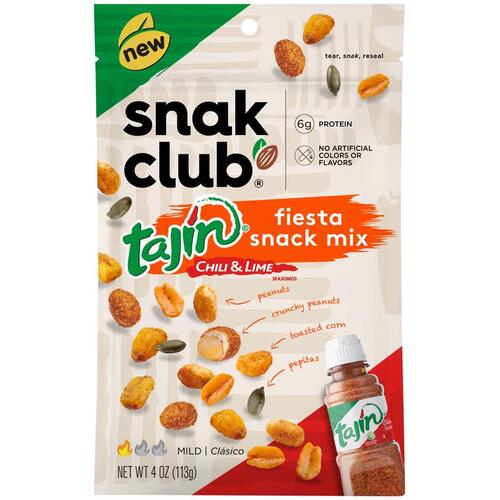 SNAK CLUB 1721644 Fiesta Snack Mix Tajin Chili and Lime 4 oz Bagged