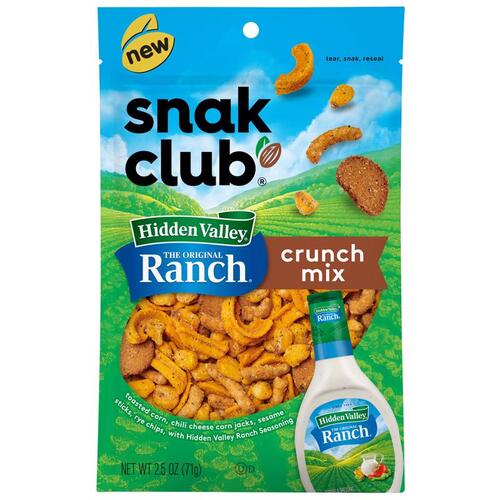 SNAK CLUB 1721701 Snack Mix Hidden Valley Ranch 2.5 oz Bagged