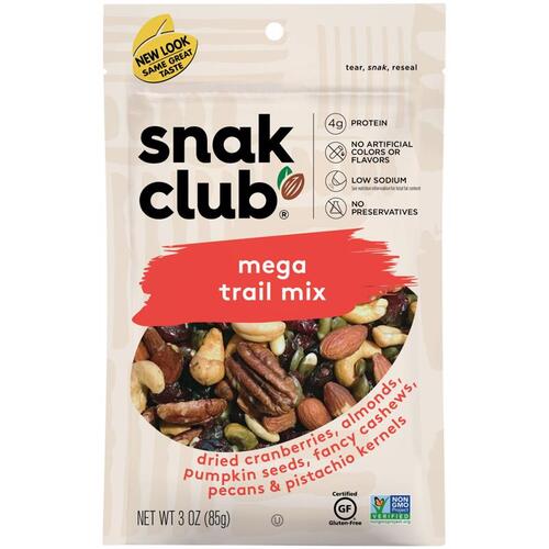 SNAK CLUB 1721434 Trail Mix Mega 3 oz Bagged