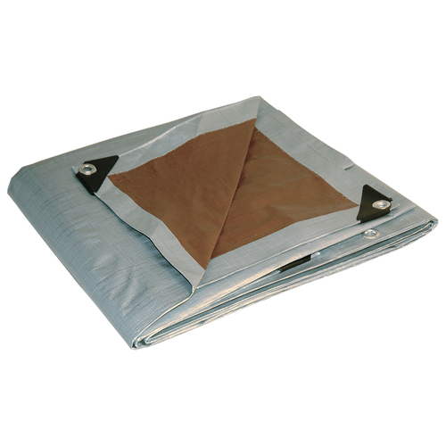 Foremost 22640 Reversible Tarp Dry Top 26 ft. W X 40 ft. L Heavy Duty Poly Brown/Silver Brown/Silver