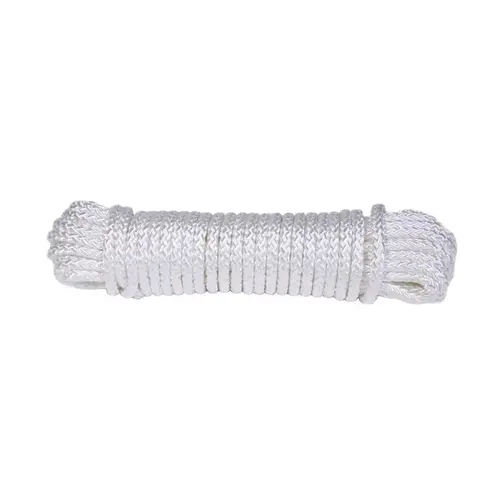 Rope 1/8" D X 48 ft. L White Diamond Braided Nylon White