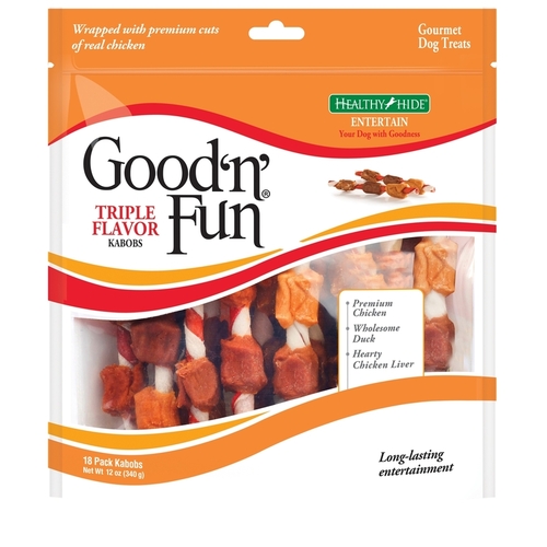 Good 'n' Fun 82245 Rawhide Twists All Size Dogs All Ages Chicken/Duck and Chicken Liver