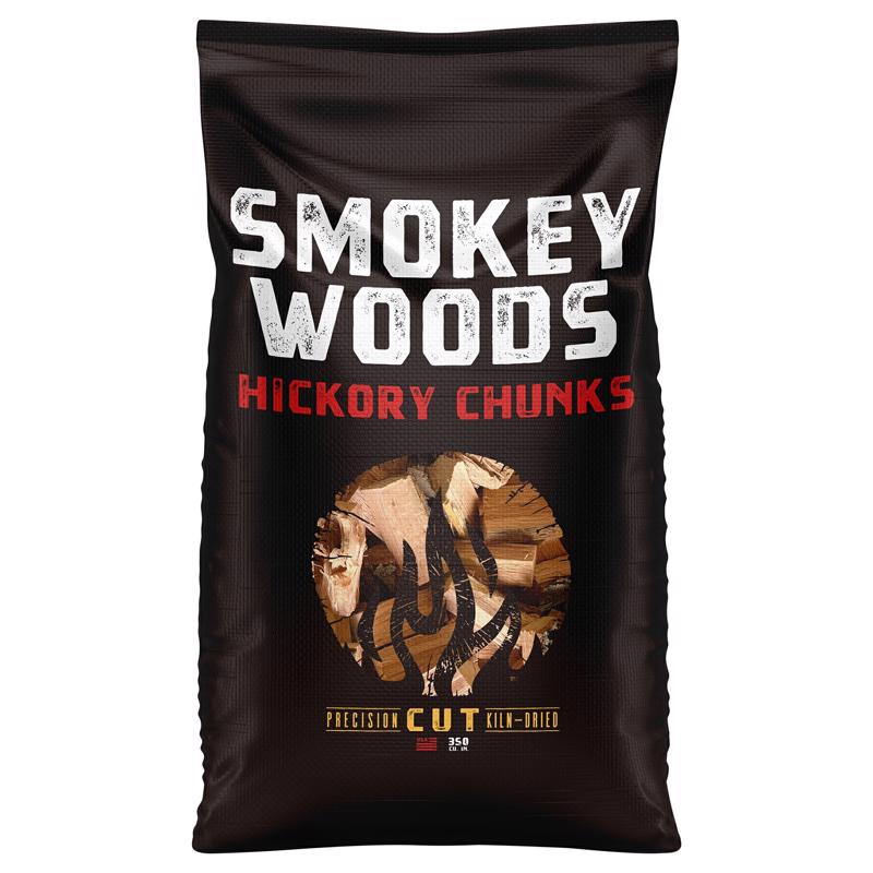 Smokey Woods SW-10-20-350 Wood Smoking Chunks All Natural Hickory 350 cu in