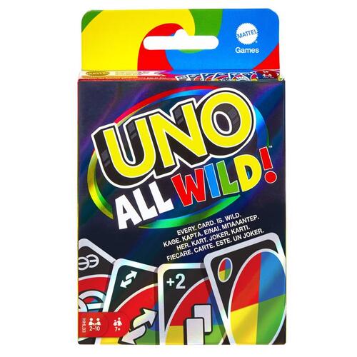 Card Game Uno All Wild! Multicolored Multicolored