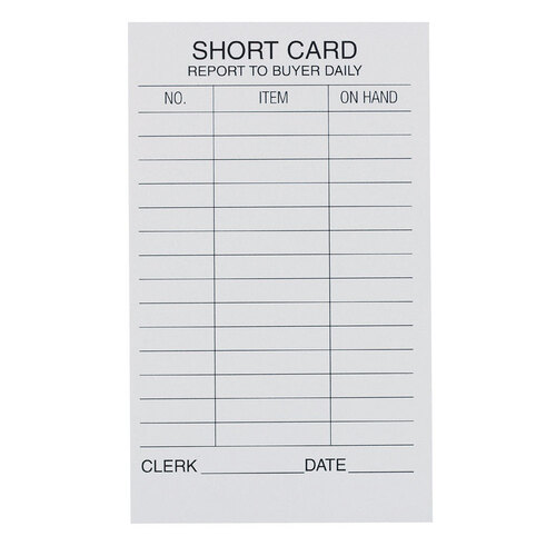 CENTURION 90061 Short Card Pad 3" W X 5" L White