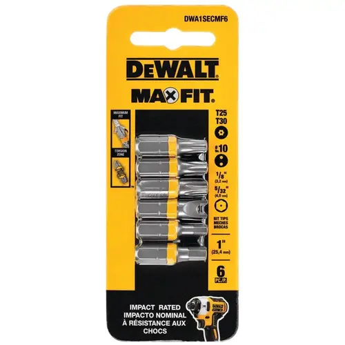 Security Bit Set Max Fit Assorted 1" L Steel