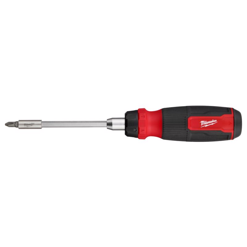 Milwaukee 48-22-2903 Multi-Bit Screwdriver Hex Shank 14-in-1 Ratcheting 10.12" Black/Red