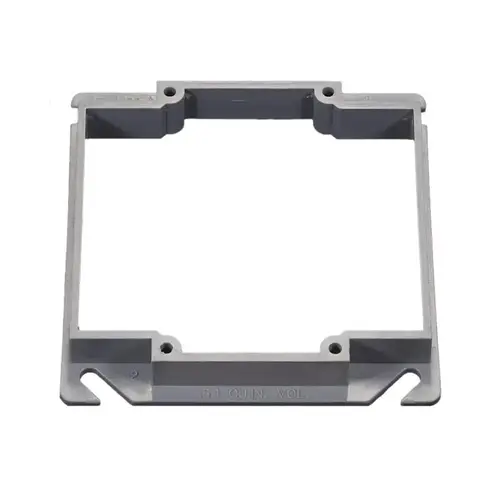 Cantex EZ08ED Mud Ring EZ Box Square PVC 2 gang 4" H X 4" W Gray